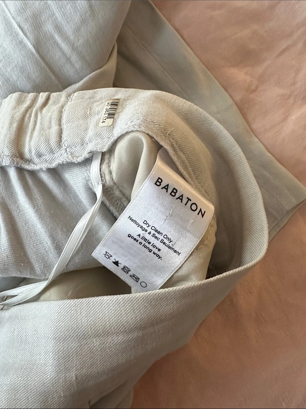 Womens eggshell Pleated linen Pants - Babaton Aritzia